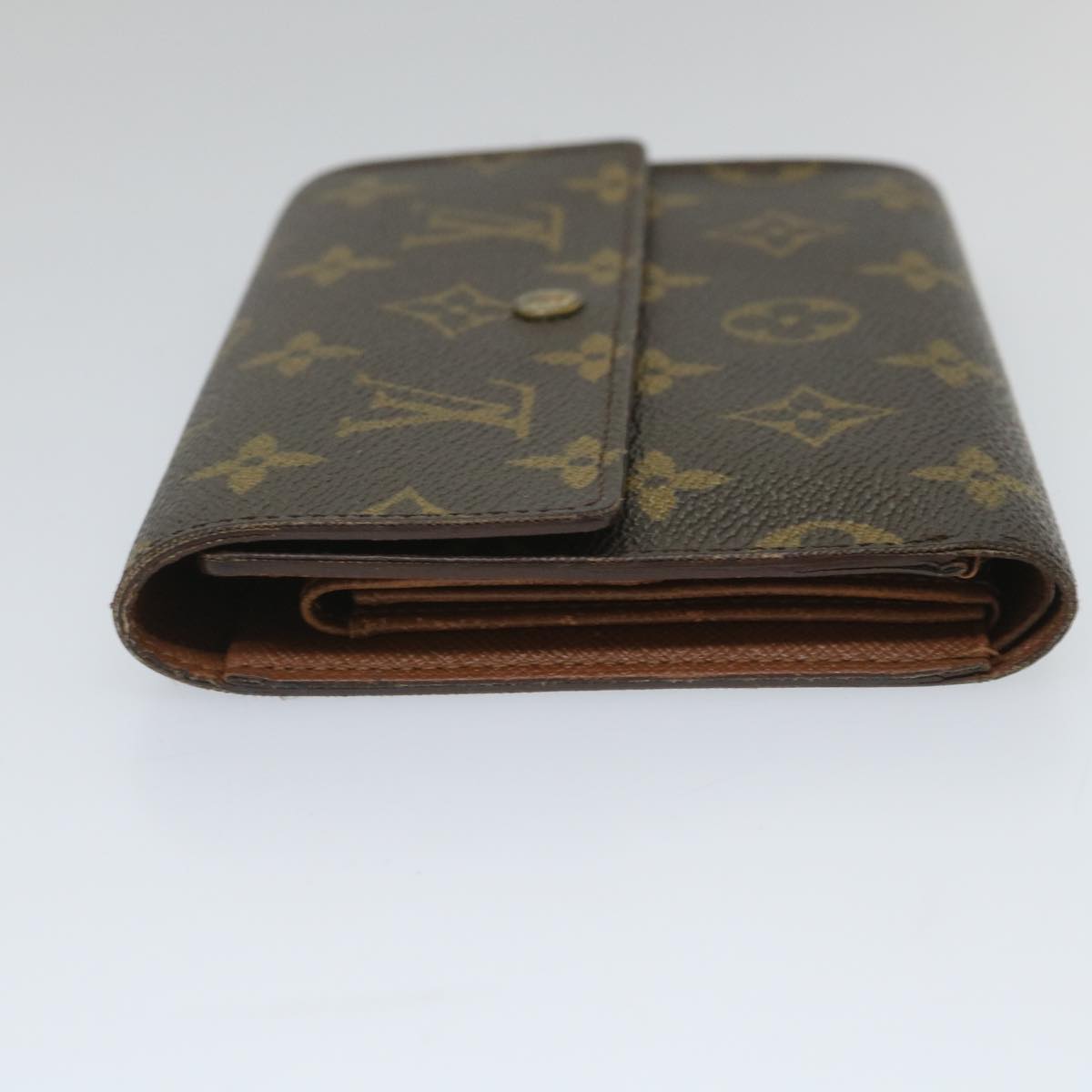 LOUIS VUITTON Monogram Porte Tresor Etui Chequier Wallet M61200 LV Auth bs9205