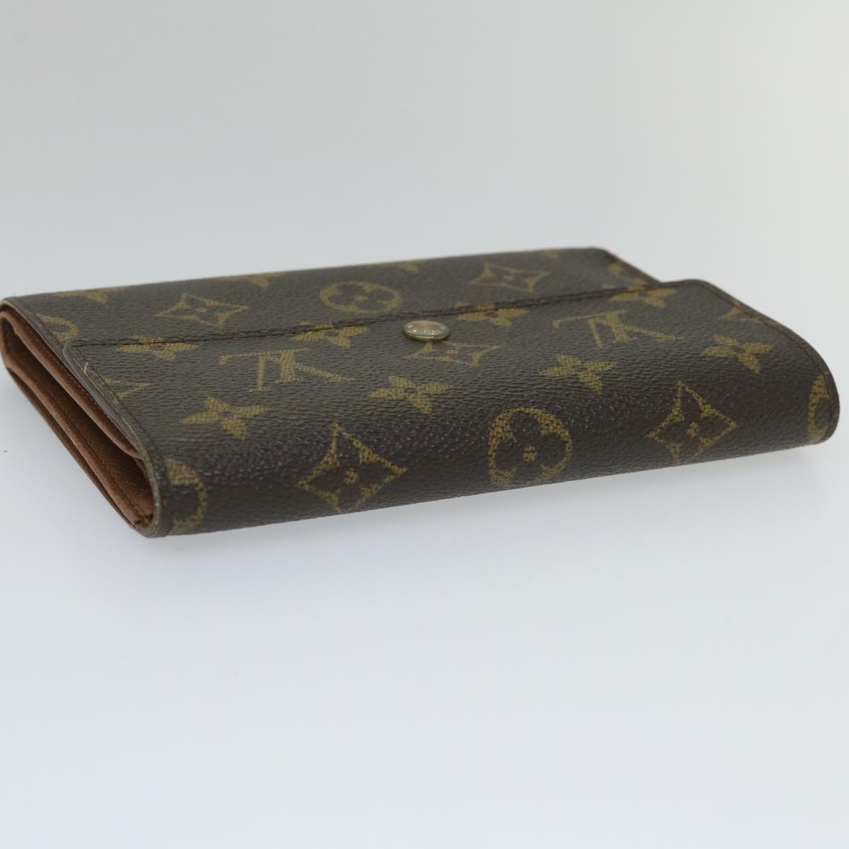 LOUIS VUITTON Monogram Porte Tresor Etui Chequier Wallet M61200 LV Auth bs9205