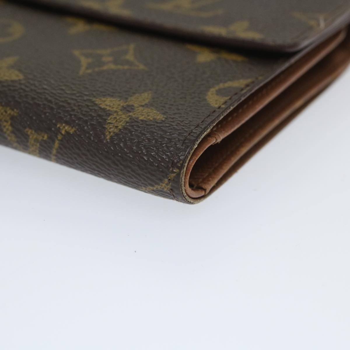 LOUIS VUITTON Monogram Porte Tresor Etui Chequier Wallet M61200 LV Auth bs9205