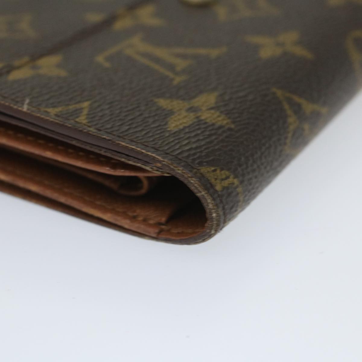 LOUIS VUITTON Monogram Porte Tresor Etui Chequier Wallet M61200 LV Auth bs9205