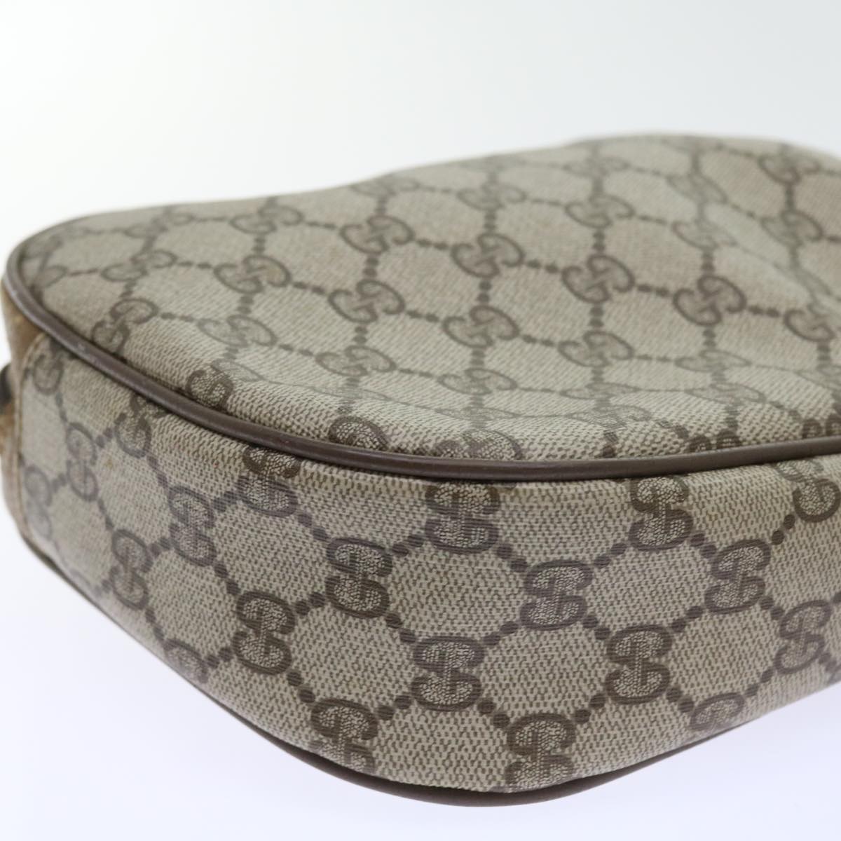 GUCCI GG Supreme Web Sherry Line Clutch Bag Beige Red 89 01 034 Auth bs9231