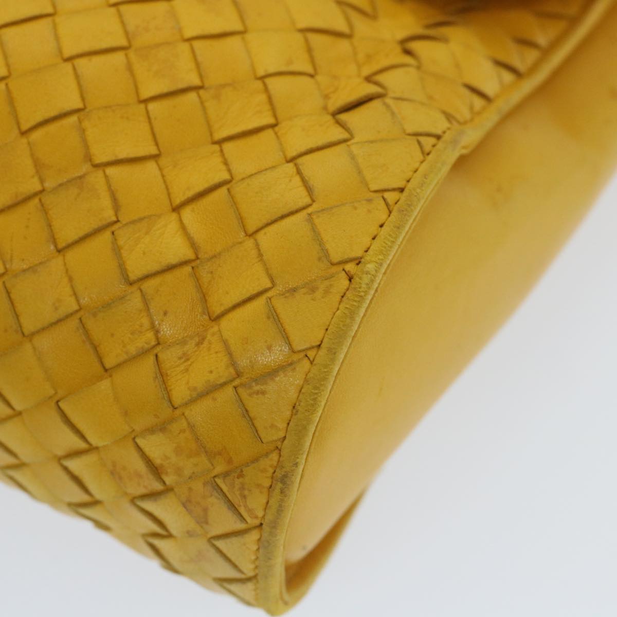 BOTTEGA VENETA INTRECCIATO Shoulder Bag Leather Yellow Auth bs9234