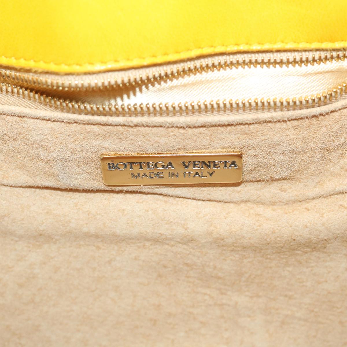 BOTTEGA VENETA INTRECCIATO Shoulder Bag Leather Yellow Auth bs9234