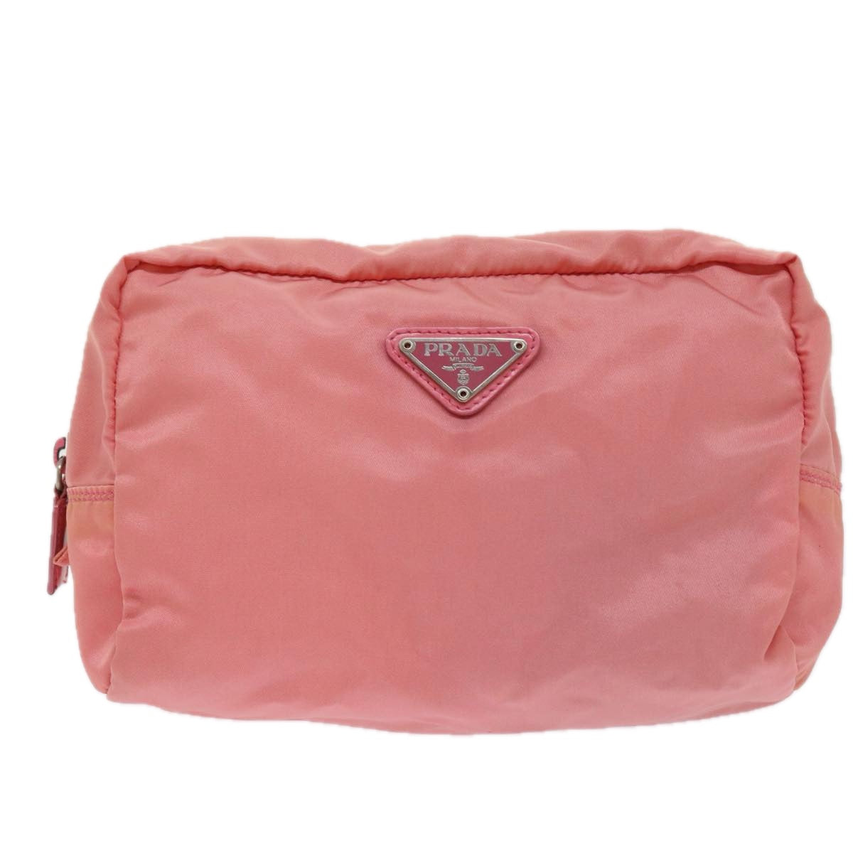 PRADA Pouch Nylon Pink Auth bs9264