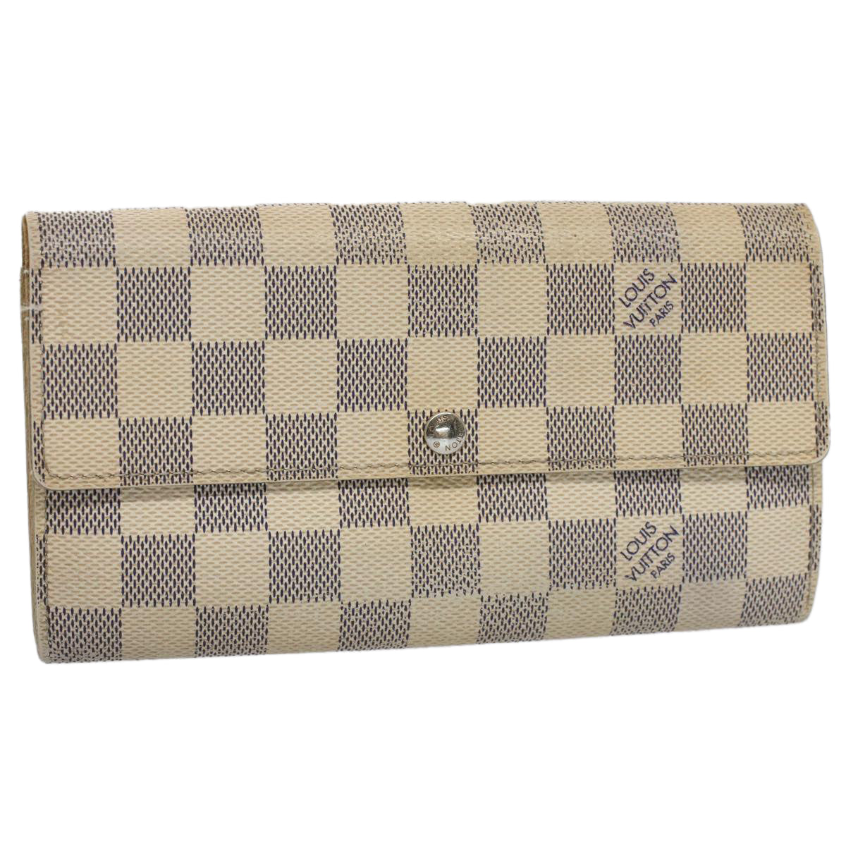 LOUIS VUITTON Damier Azur Portefeuille Sarah Long Wallet N63208 LV Auth bs9313