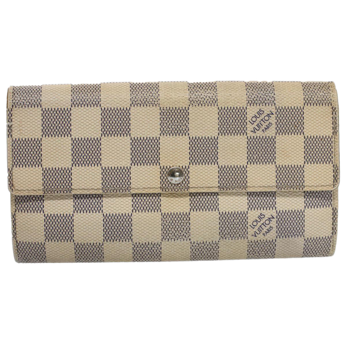 LOUIS VUITTON Damier Azur Portefeuille Sarah Long Wallet N63208 LV Auth bs9313