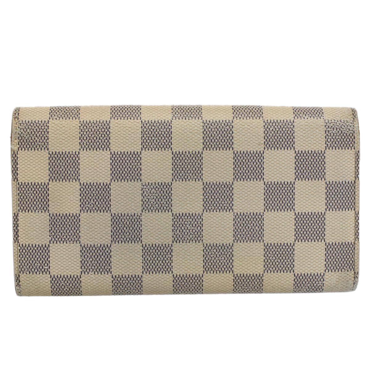 LOUIS VUITTON Damier Azur Portefeuille Sarah Long Wallet N63208 LV Auth bs9313