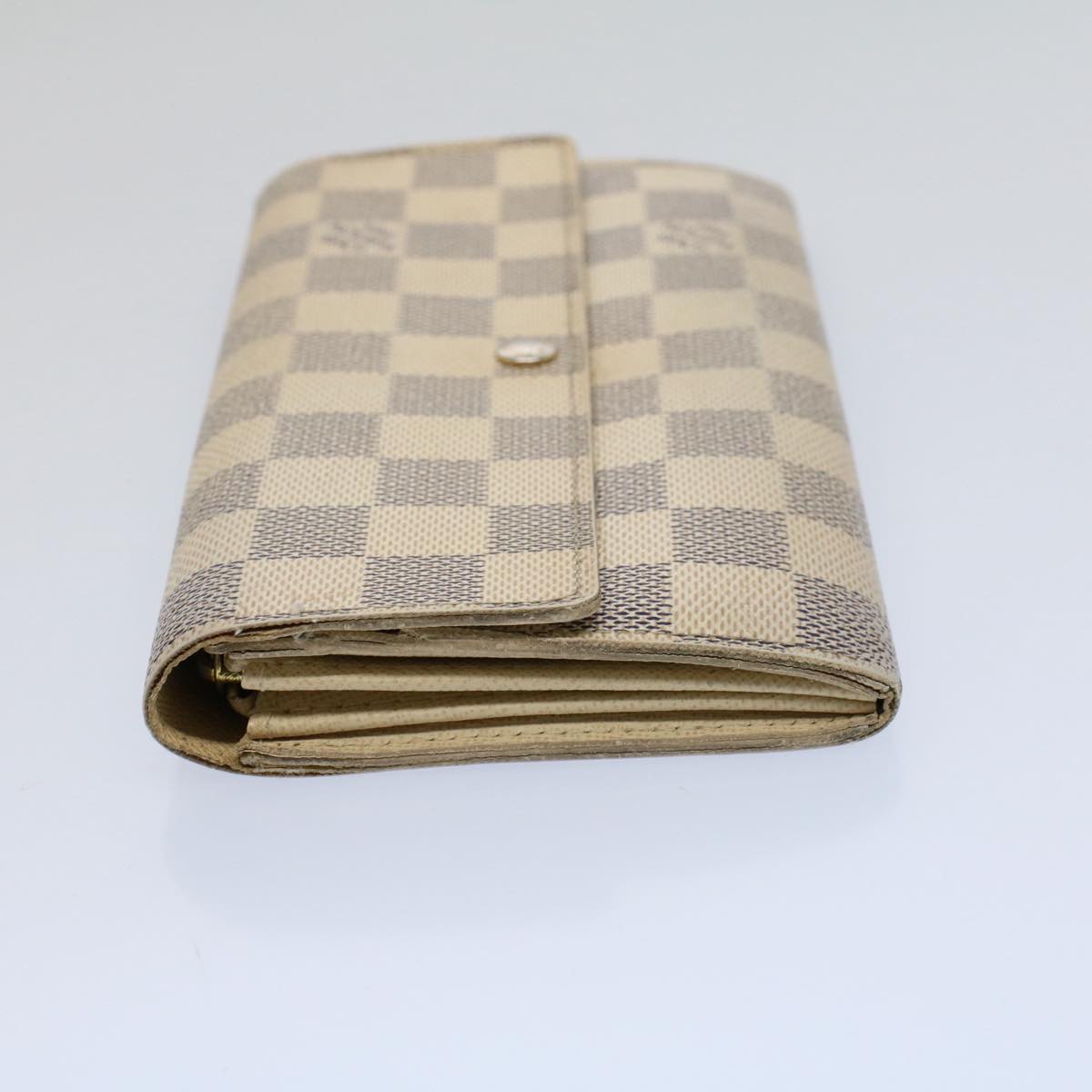 LOUIS VUITTON Damier Azur Portefeuille Sarah Long Wallet N63208 LV Auth bs9313