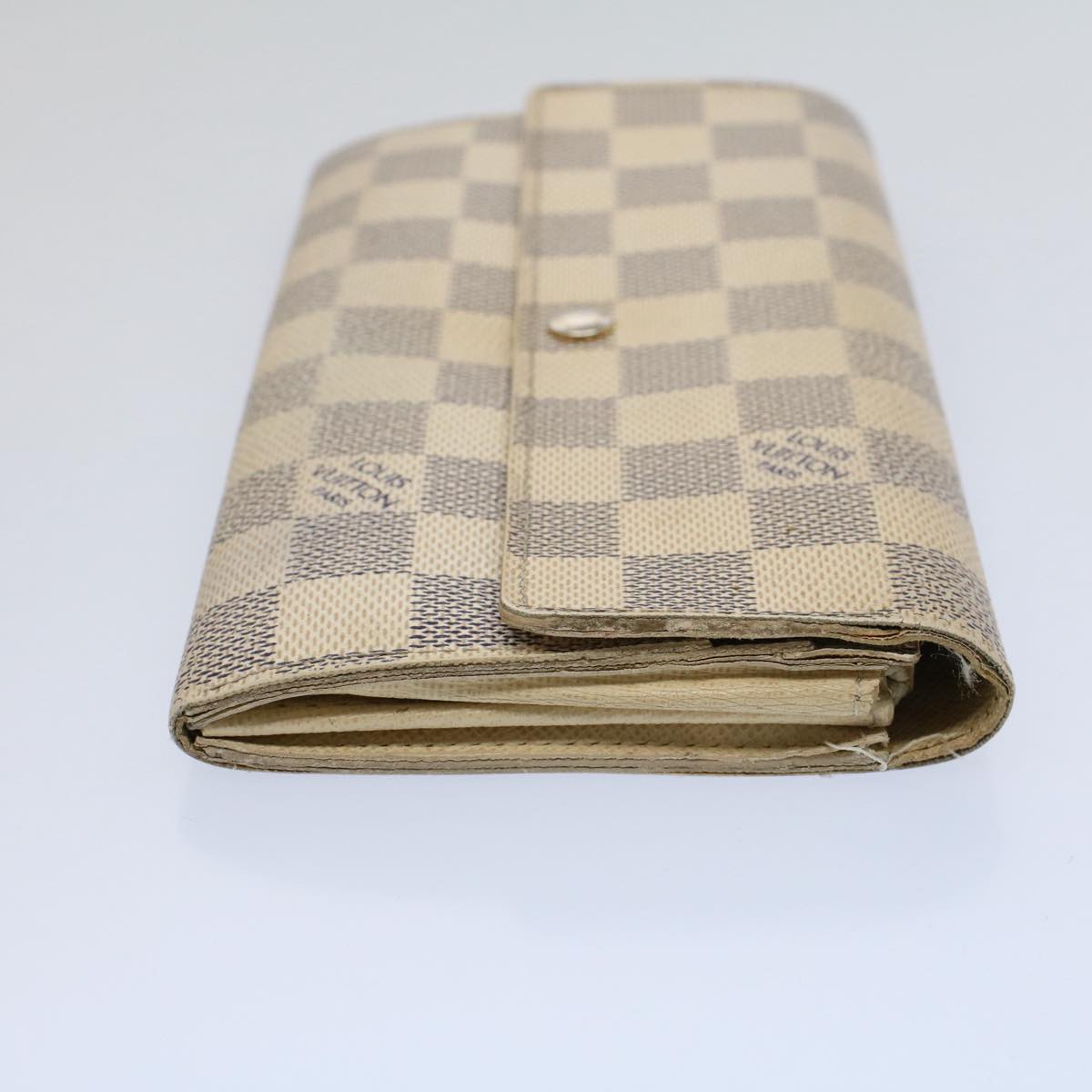 LOUIS VUITTON Damier Azur Portefeuille Sarah Long Wallet N63208 LV Auth bs9313