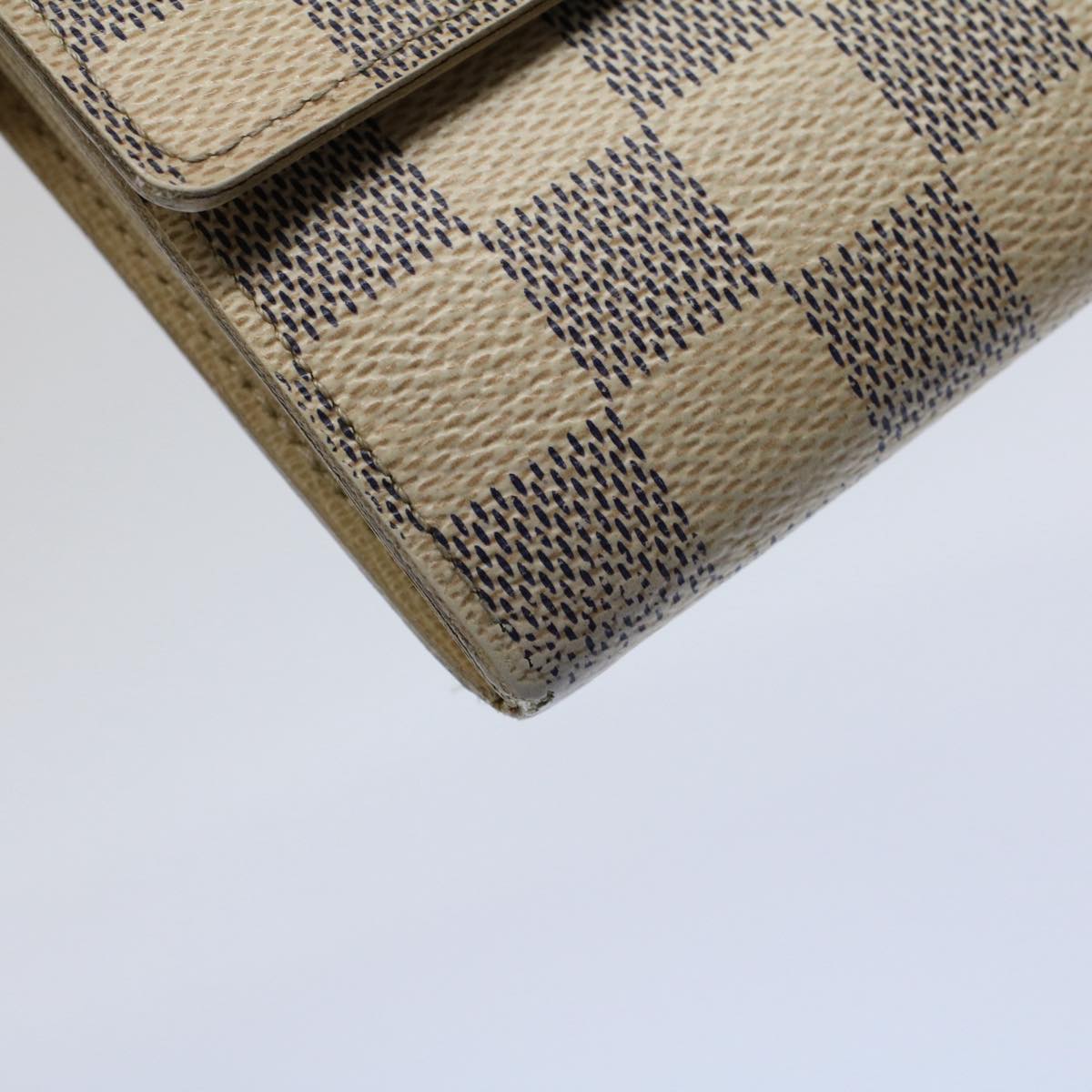 LOUIS VUITTON Damier Azur Portefeuille Sarah Long Wallet N63208 LV Auth bs9313