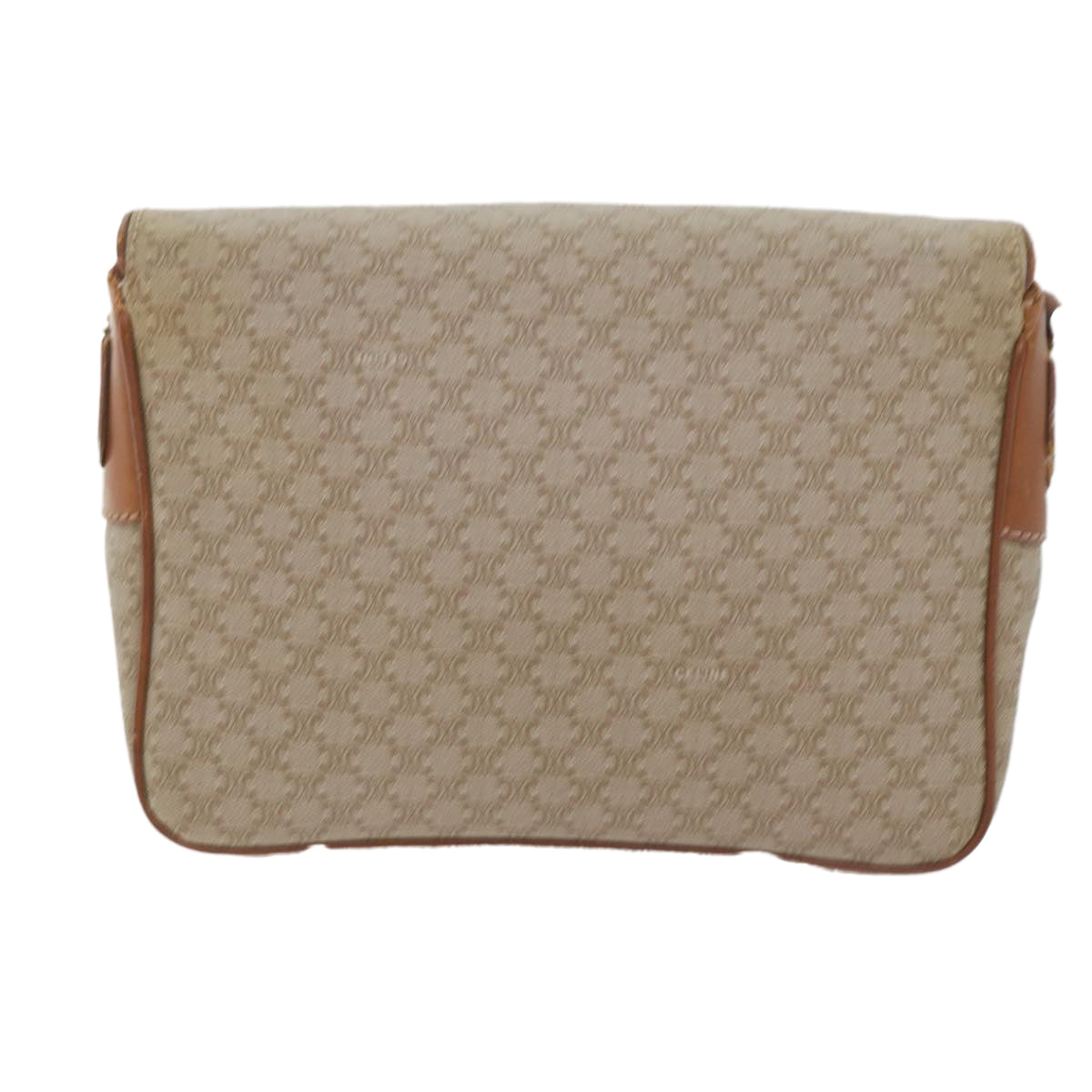 CELINE Macadam Canvas Clutch Bag 2Set Beige Brown Auth bs9341