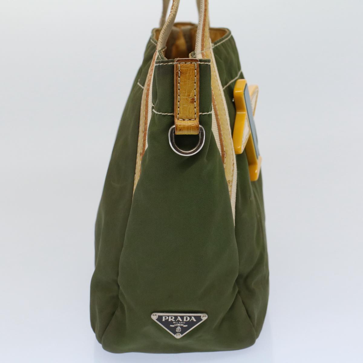 PRADA Tote Bag Nylon Green Auth bs9351