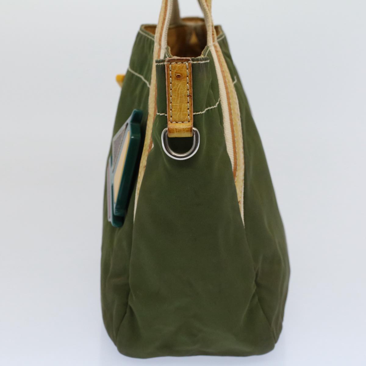 PRADA Tote Bag Nylon Green Auth bs9351