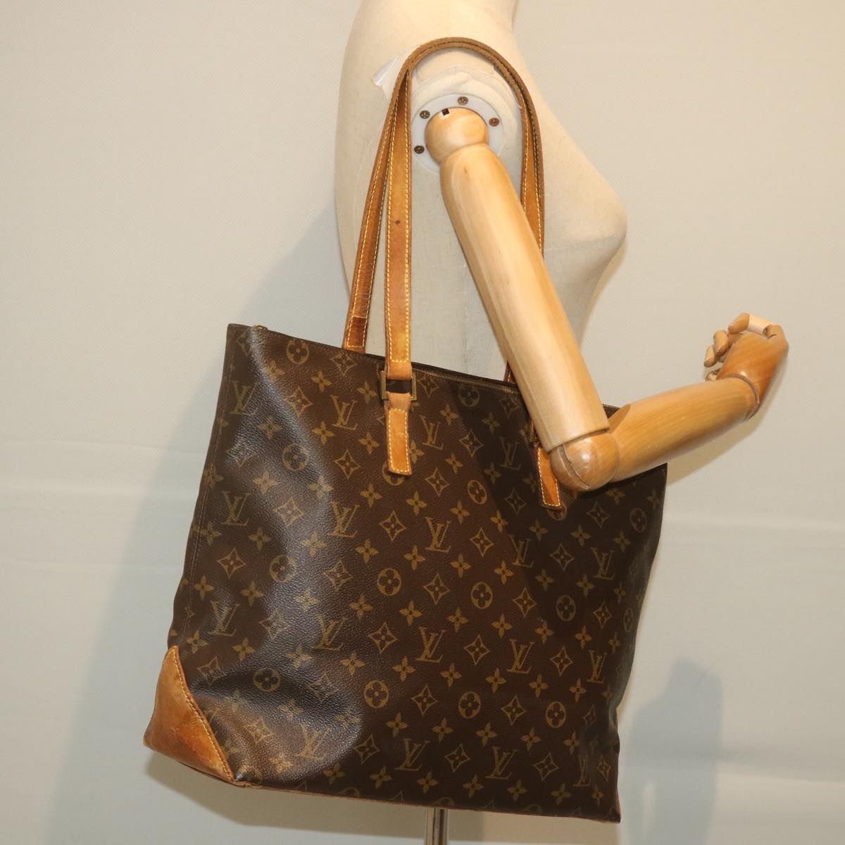 LOUIS VUITTON Monogram Cabas Mezzo Tote Bag M51151 LV Auth bs9376