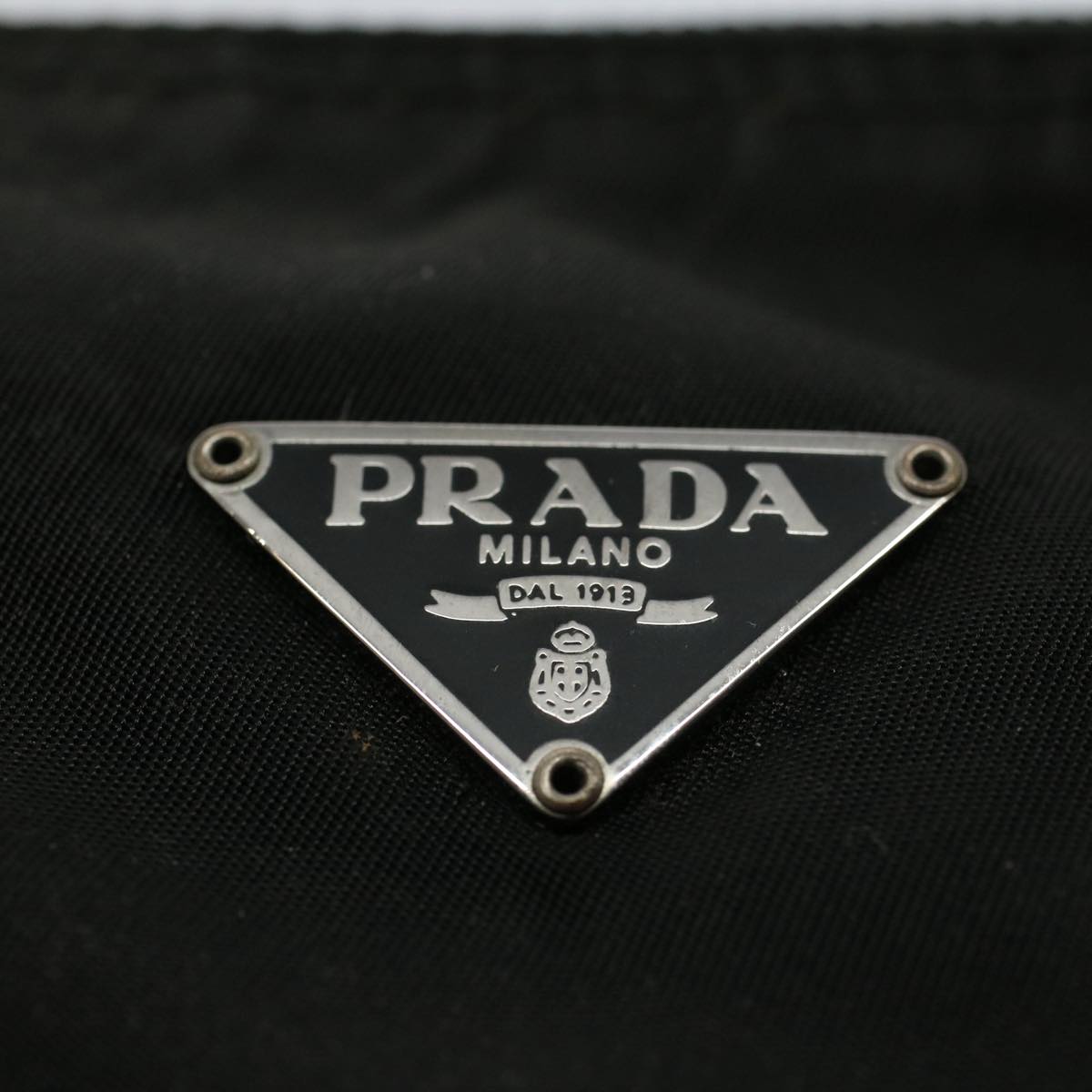 PRADA Pouch Nylon Black Auth bs9387