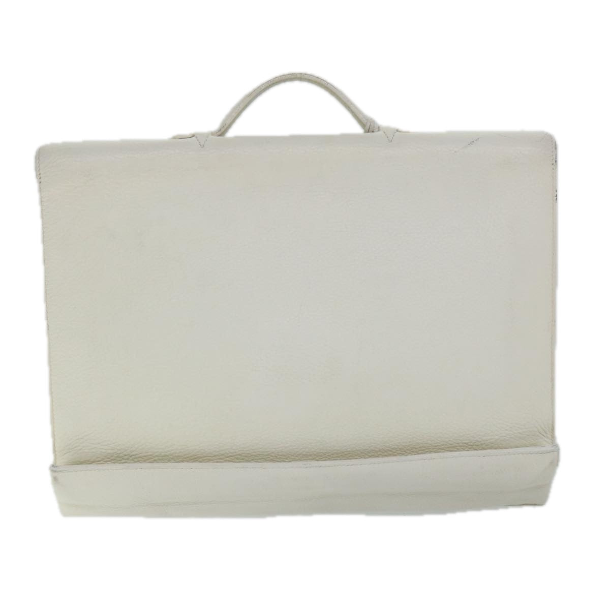 HERMES Sac Adepesh Business Bag Leather White Auth bs9397