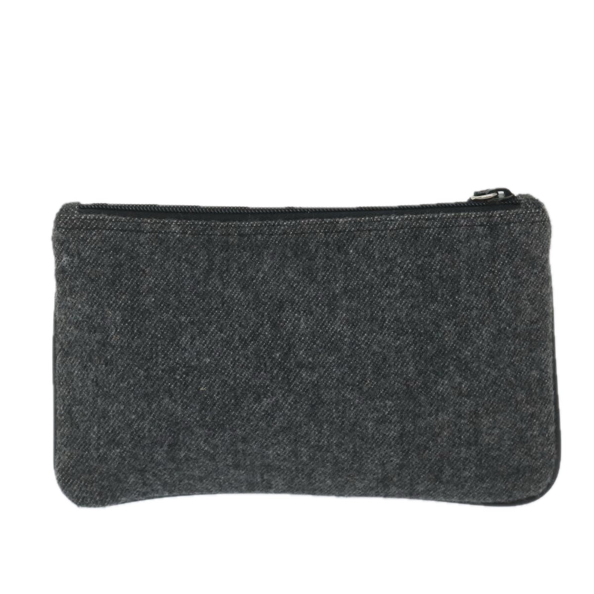 PRADA Sports Pouch Wool Gray Auth bs9440