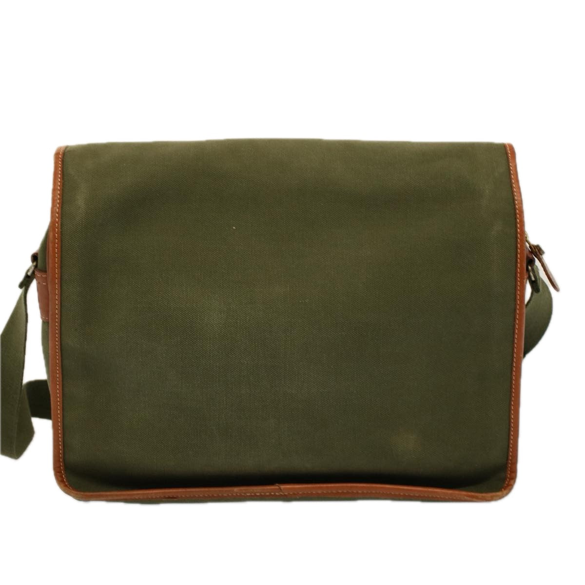 Burberrys Shoulder Bag Canvas Khaki Auth bs9442