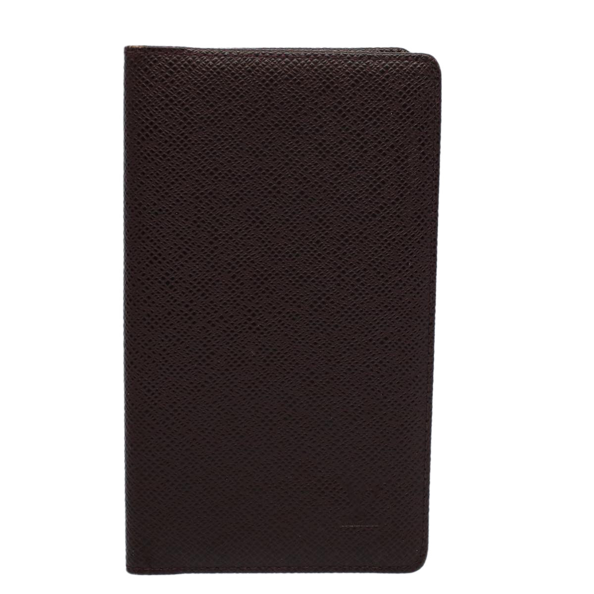 LOUIS VUITTON Taiga Leather Agenda Poche Note Cover Grizzly R20430 Auth bs9455