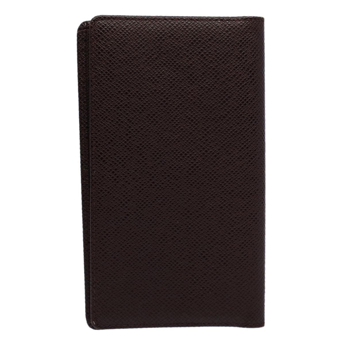 LOUIS VUITTON Taiga Leather Agenda Poche Note Cover Grizzly R20430 Auth bs9455