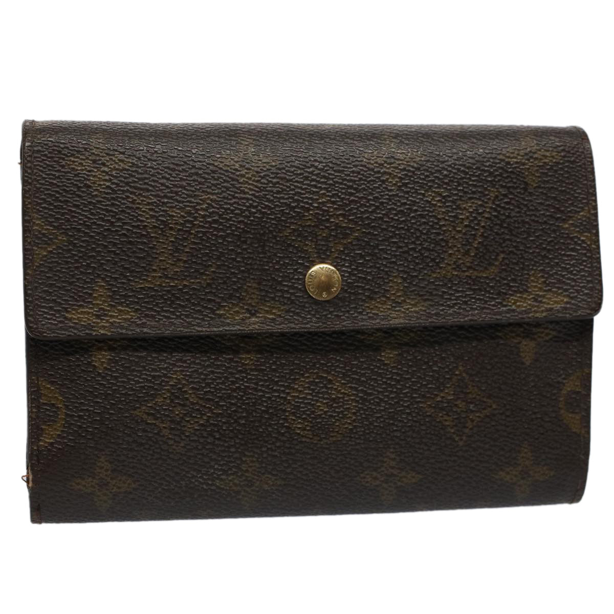 LOUIS VUITTON Monogram Porte Tresor Etui Papie Wallet M61202 LV Auth bs9475