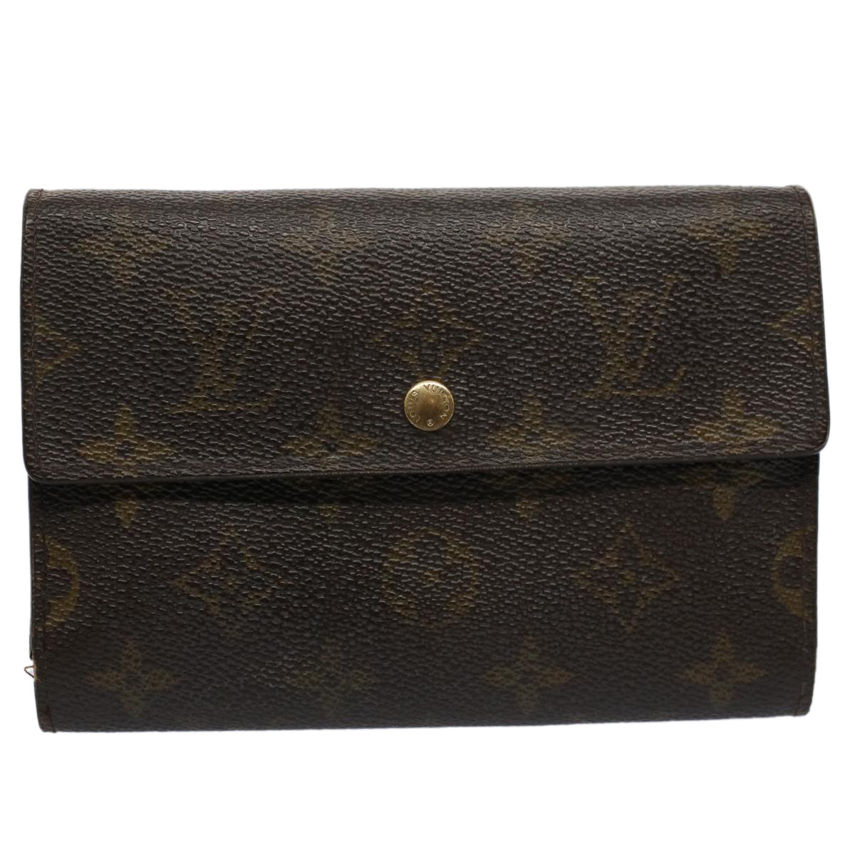 LOUIS VUITTON Monogram Porte Tresor Etui Papie Wallet M61202 LV Auth bs9475