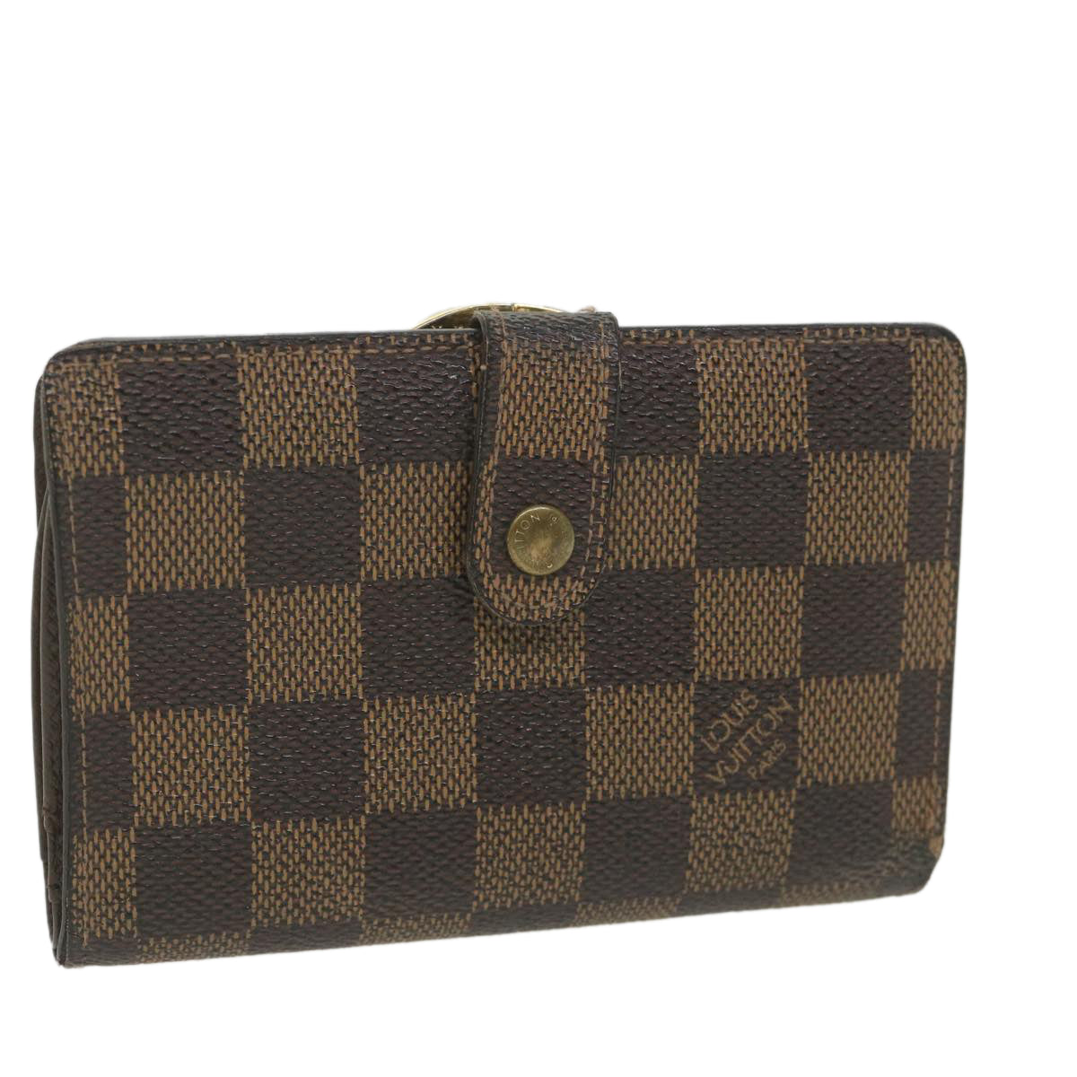 LOUIS VUITTON Damier Ebene Porte Monnaie Billets Viennois N61664 LV Auth bs9495