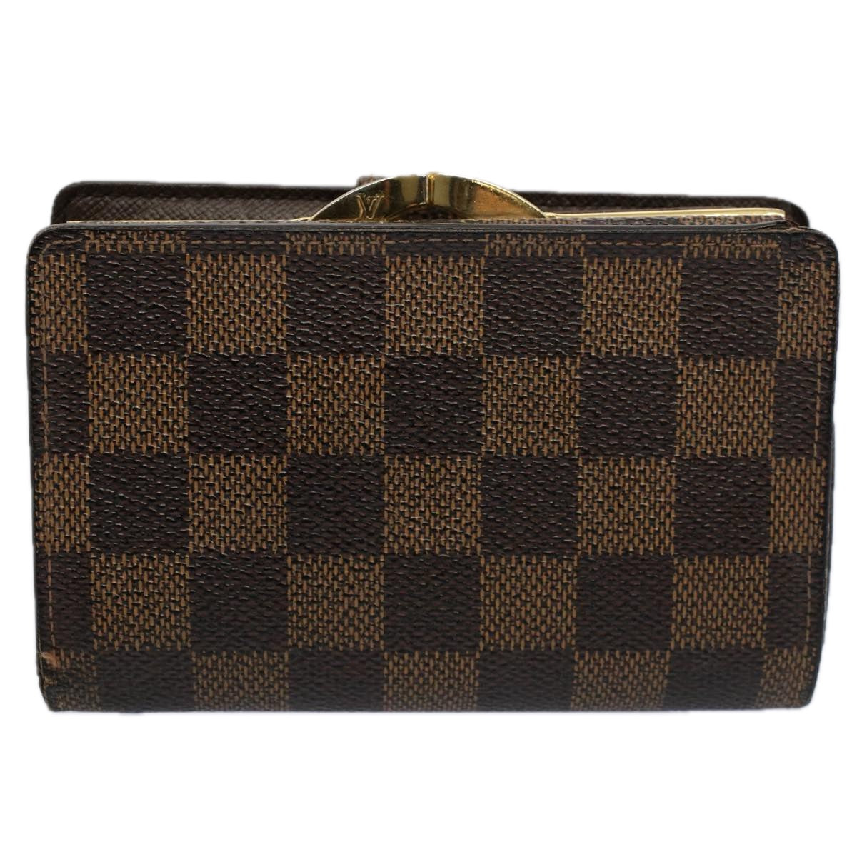 LOUIS VUITTON Damier Ebene Porte Monnaie Billets Viennois N61664 LV Auth bs9495