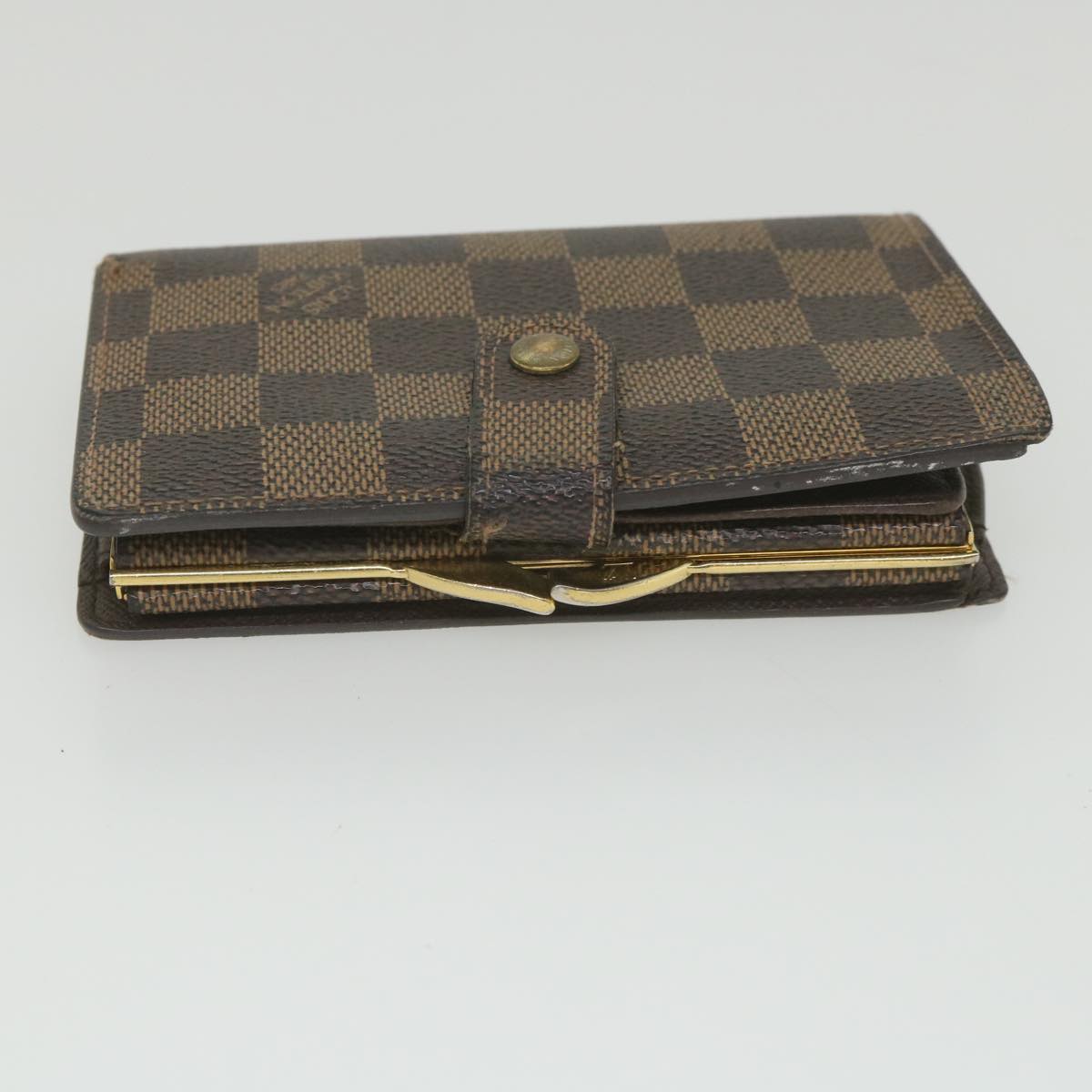 LOUIS VUITTON Damier Ebene Porte Monnaie Billets Viennois N61664 LV Auth bs9495