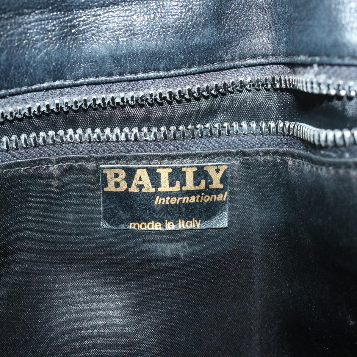 BALLY Shoulder Bag Leather Black Auth bs9505