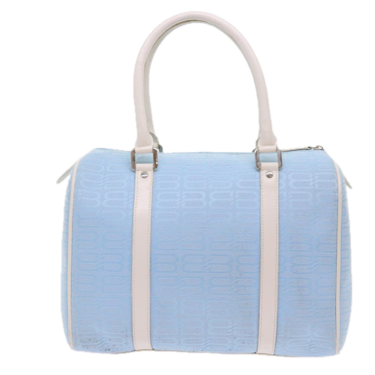 BALENCIAGA Boston Bag Canvas Light Blue Auth bs9509