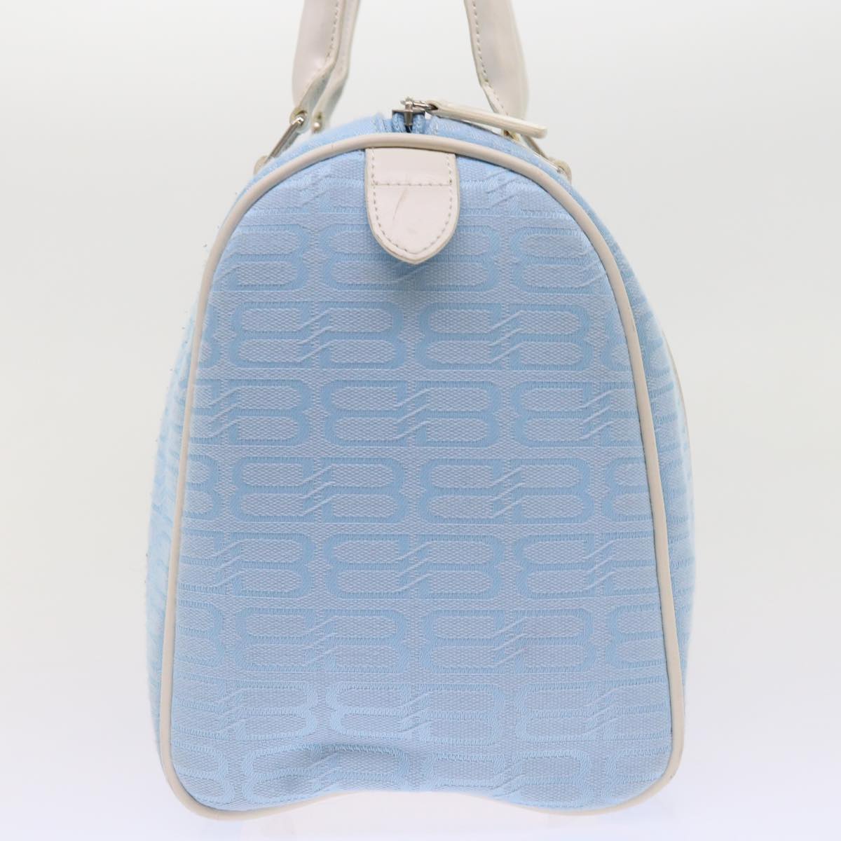 BALENCIAGA Boston Bag Canvas Light Blue Auth bs9509