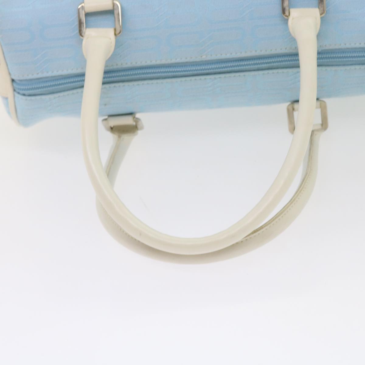 BALENCIAGA Boston Bag Canvas Light Blue Auth bs9509