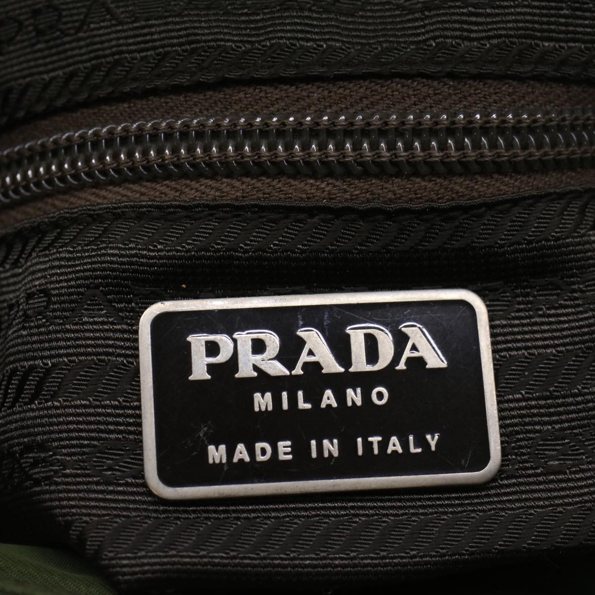 PRADA Tote Bag Nylon Khaki Auth bs9524