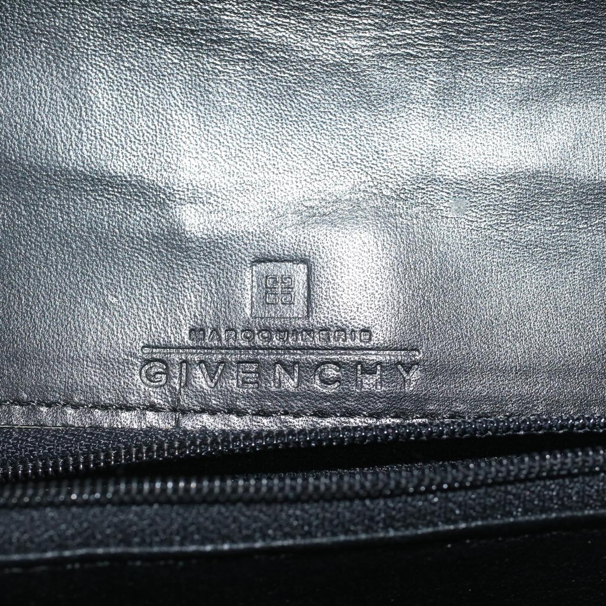 GIVENCHY Hand Bag Leather Black Auth bs9526