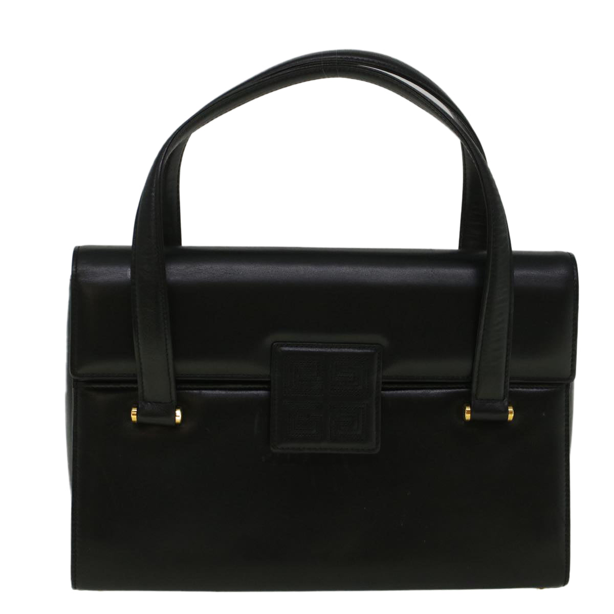 GIVENCHY Hand Bag Leather Black Auth bs9526