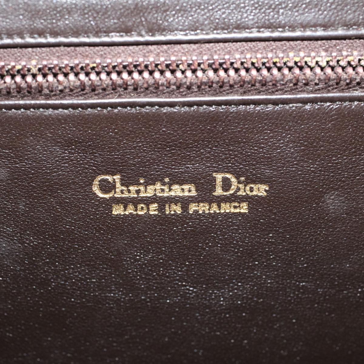 Christian Dior Shoulder Bag Leather Brown Auth bs9547