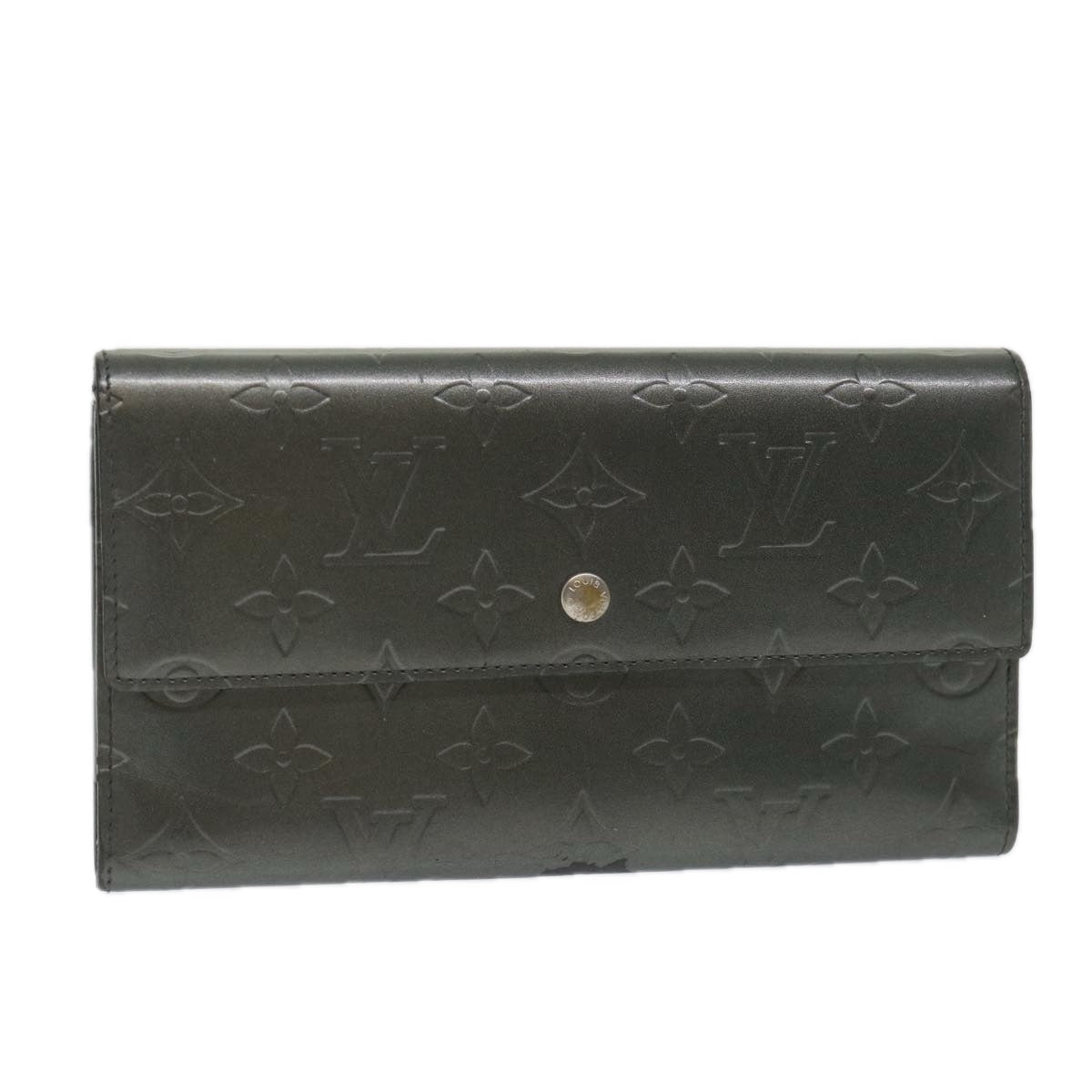 LOUIS VUITTON Mat Porte Tresor International Wallet Noir M65105 LV Auth bs9566