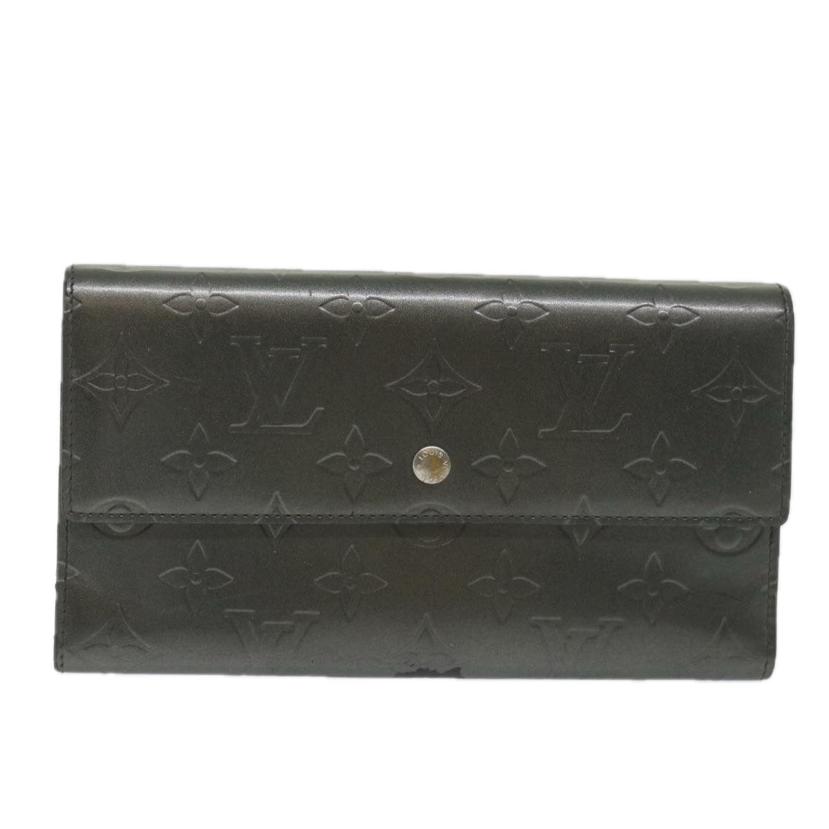 LOUIS VUITTON Mat Porte Tresor International Wallet Noir M65105 LV Auth bs9566