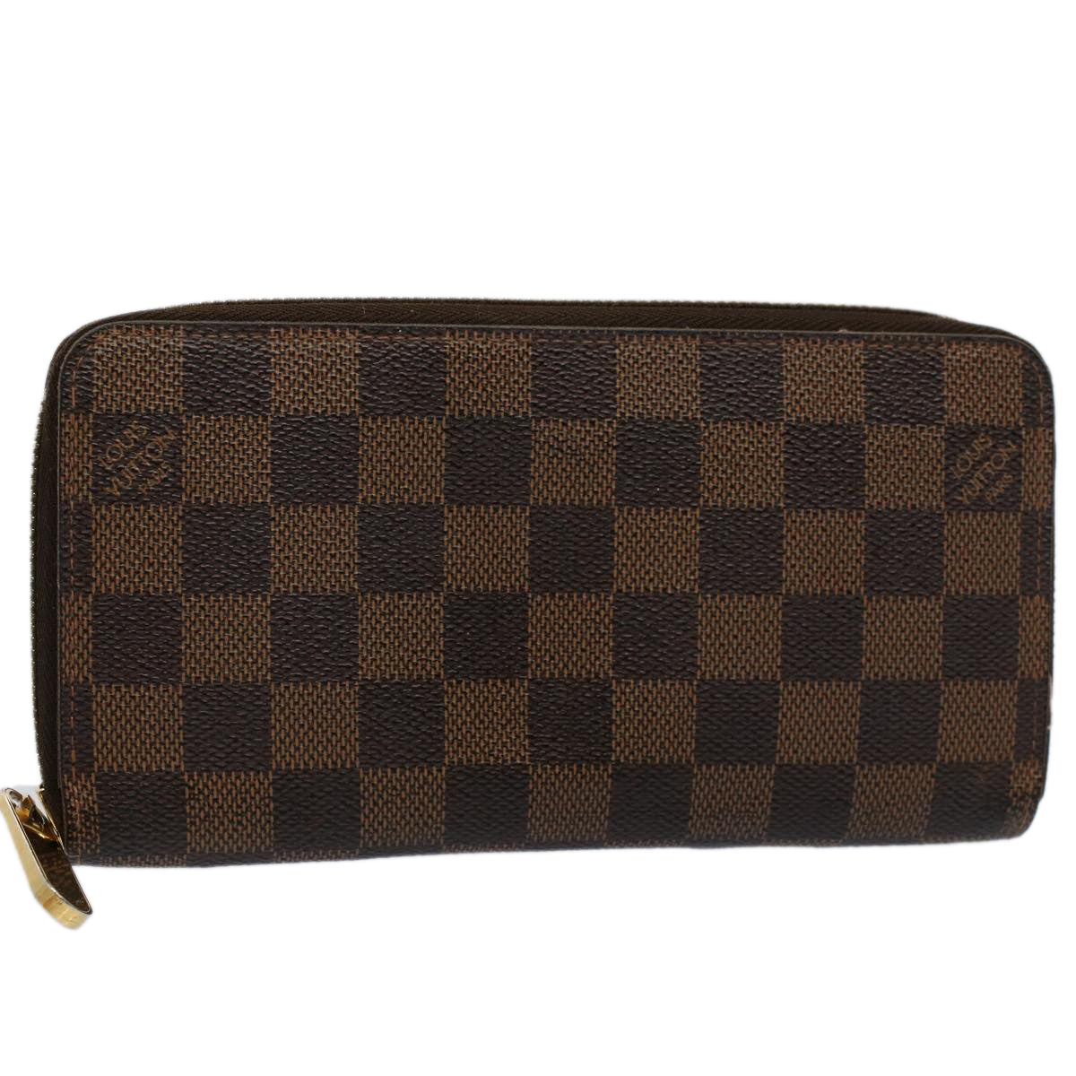 LOUIS VUITTON Damier Ebene Zippy Wallet Long Wallet N41661 LV Auth bs9568