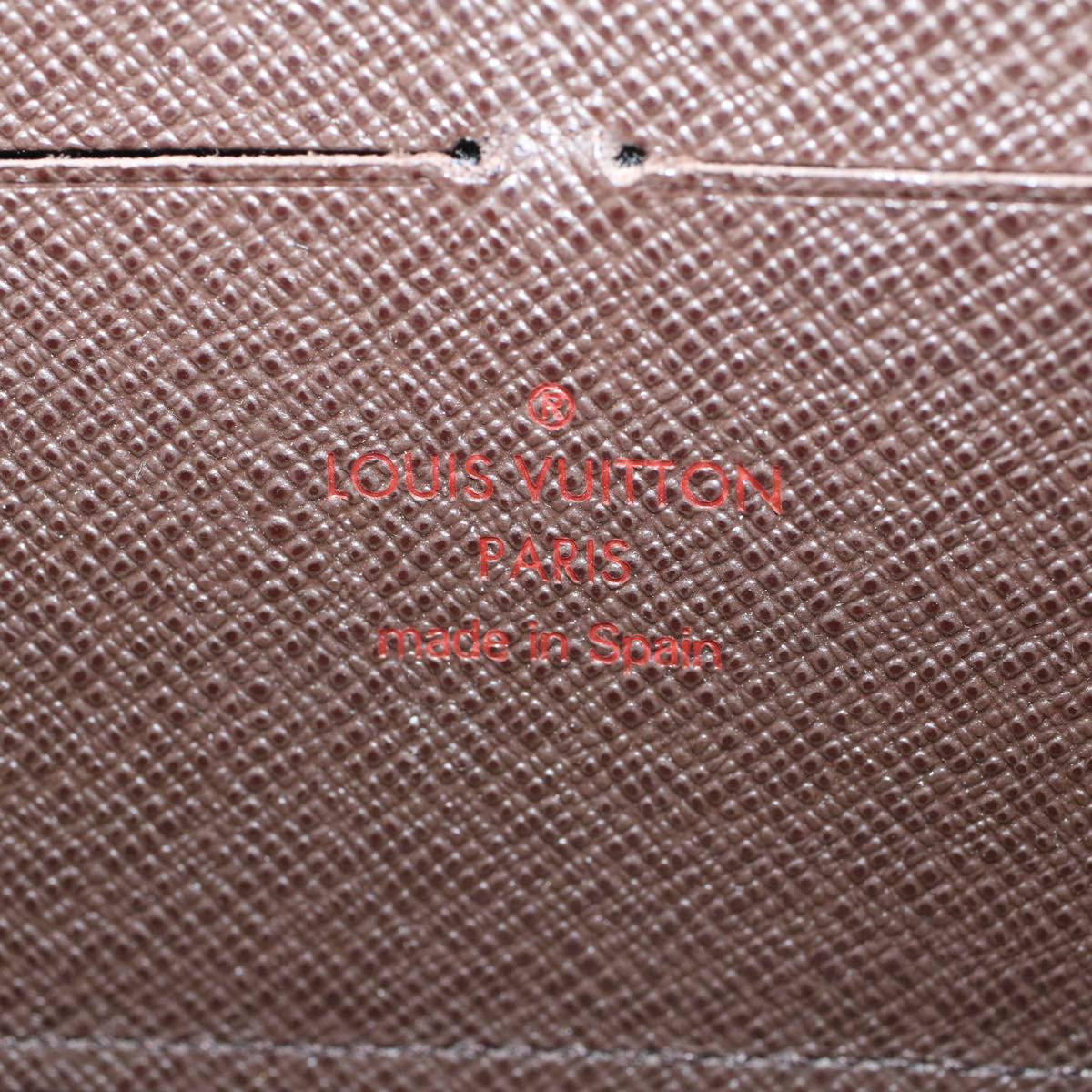 LOUIS VUITTON Damier Ebene Zippy Wallet Long Wallet N41661 LV Auth bs9568