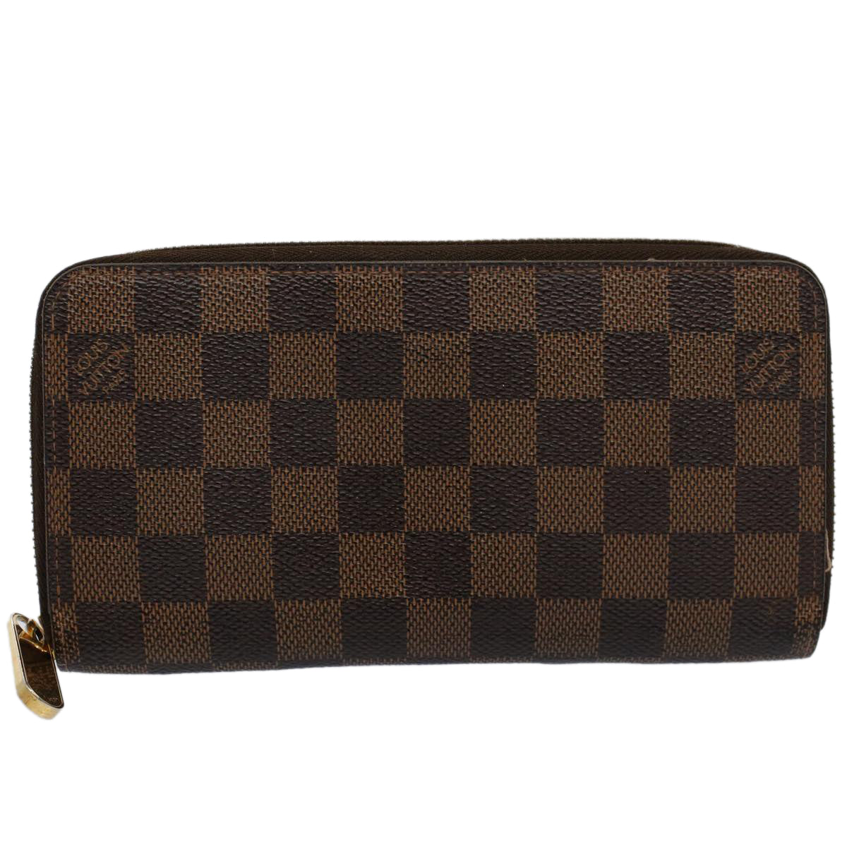 LOUIS VUITTON Damier Ebene Zippy Wallet Long Wallet N41661 LV Auth bs9568