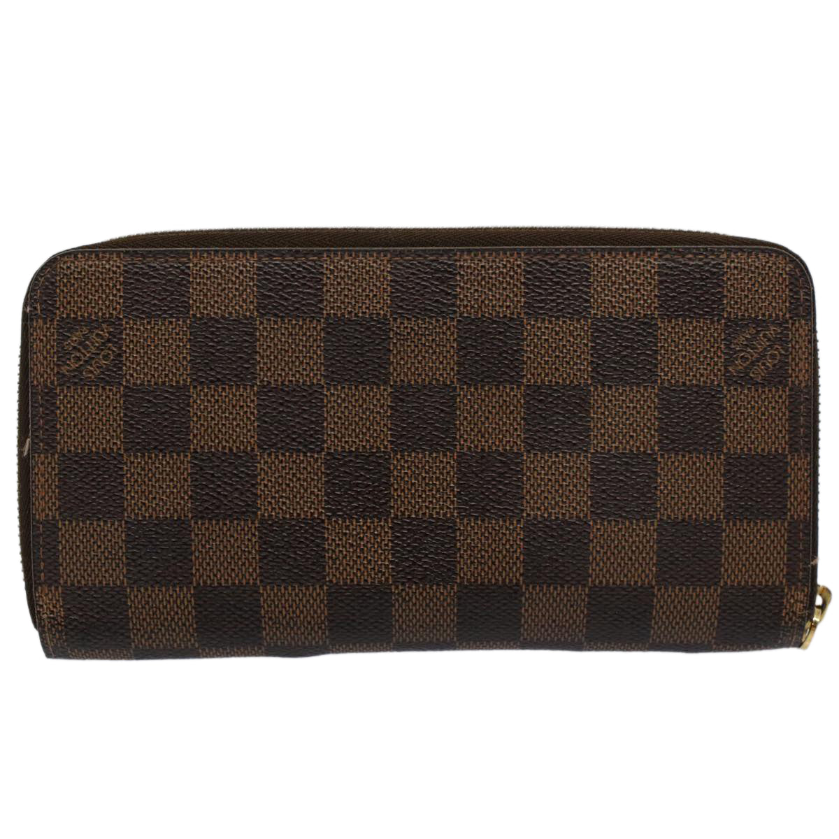 LOUIS VUITTON Damier Ebene Zippy Wallet Long Wallet N41661 LV Auth bs9568