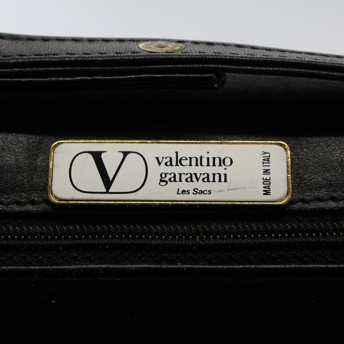 VALENTINO Shoulder Bag Leather Black Auth bs9582