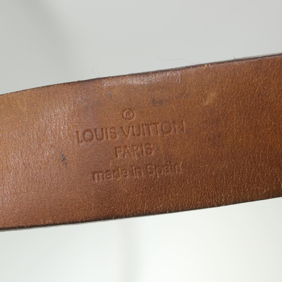 LOUIS VUITTON Damier Ebene Ceinture Care Belt Gold M6944 LV Auth bs9616