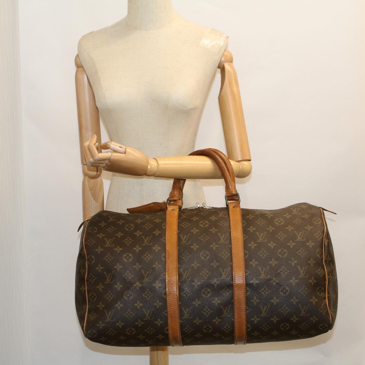 LOUIS VUITTON Monogram Keepall 50 Boston Bag M41426 LV Auth bs9618