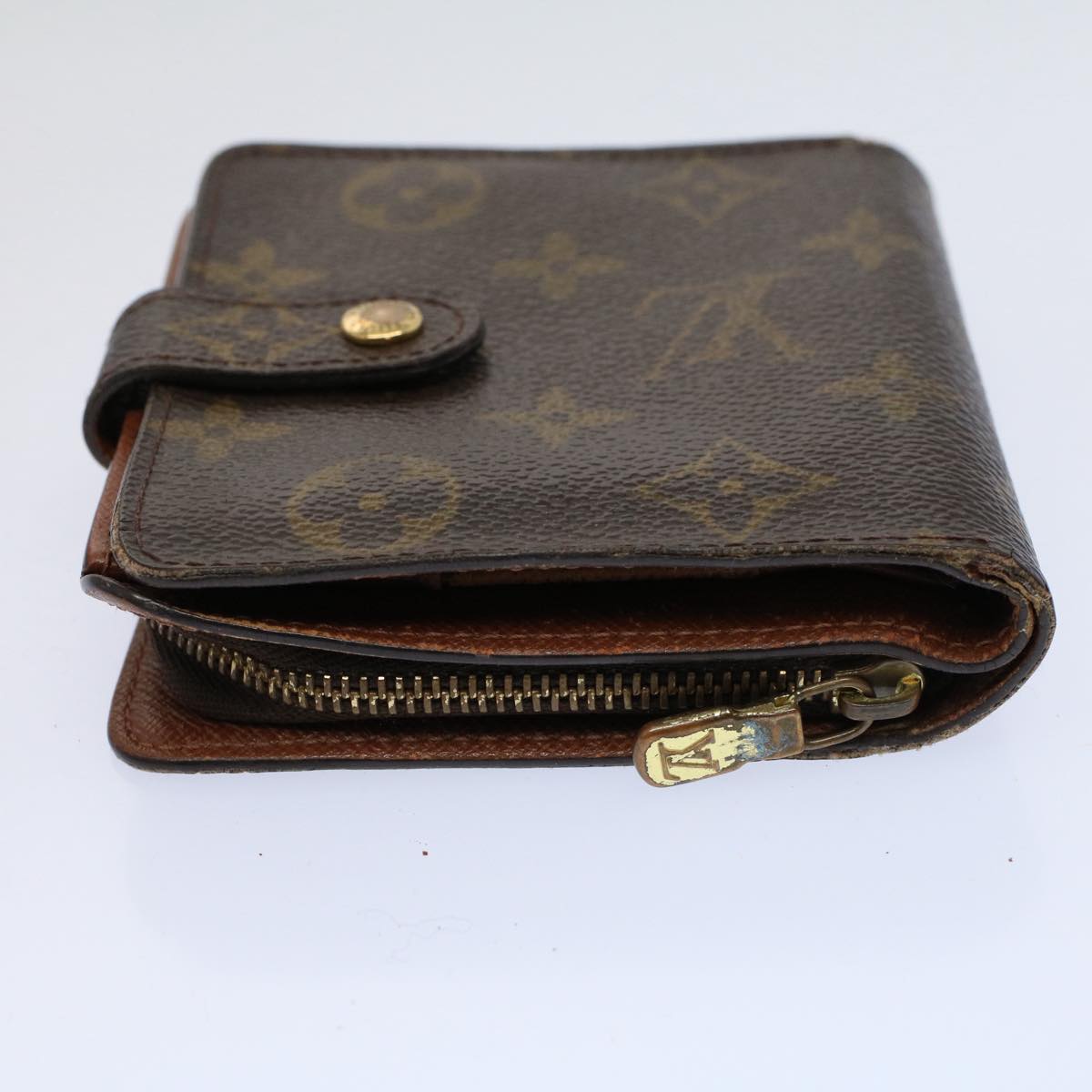 LOUIS VUITTON Monogram Compact Zip Wallet M61667 LV Auth bs9638