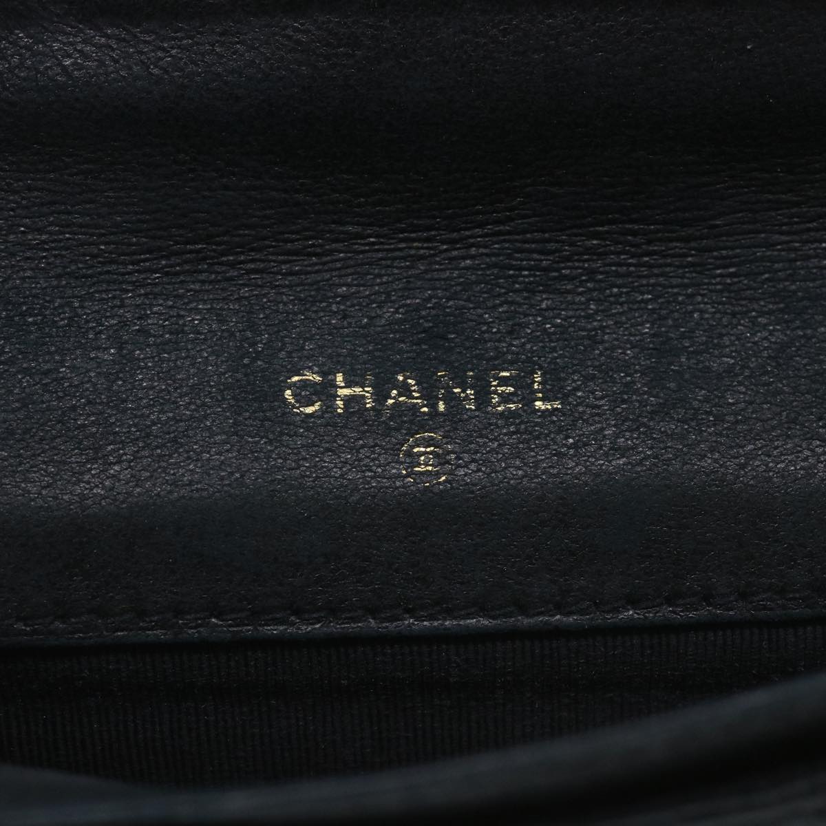 CHANEL Pouch Nylon Black CC Auth bs9657