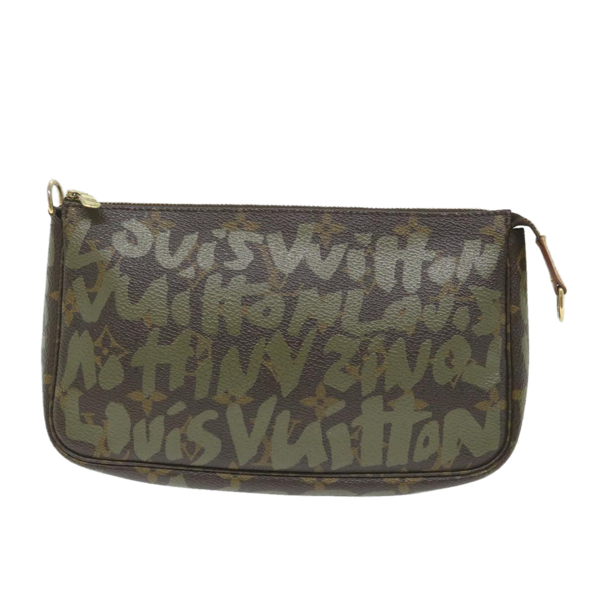 LOUIS VUITTON Monogram Graffiti Pochette Accessoires Khaki M92191 LV Auth bs9658