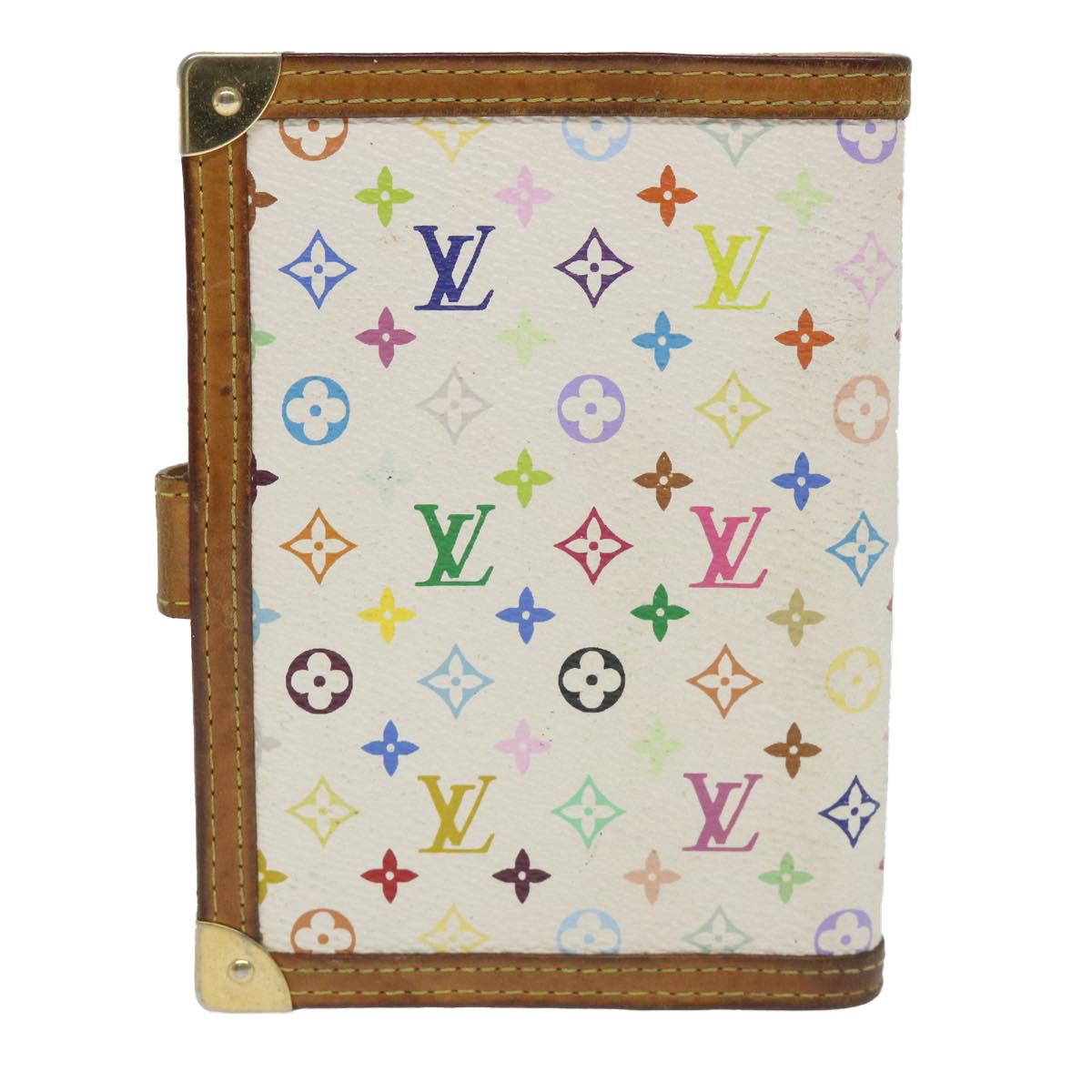 LOUIS VUITTON Multicolor Agenda PM Day Planner Cover White R21074 LV Auth bs9659